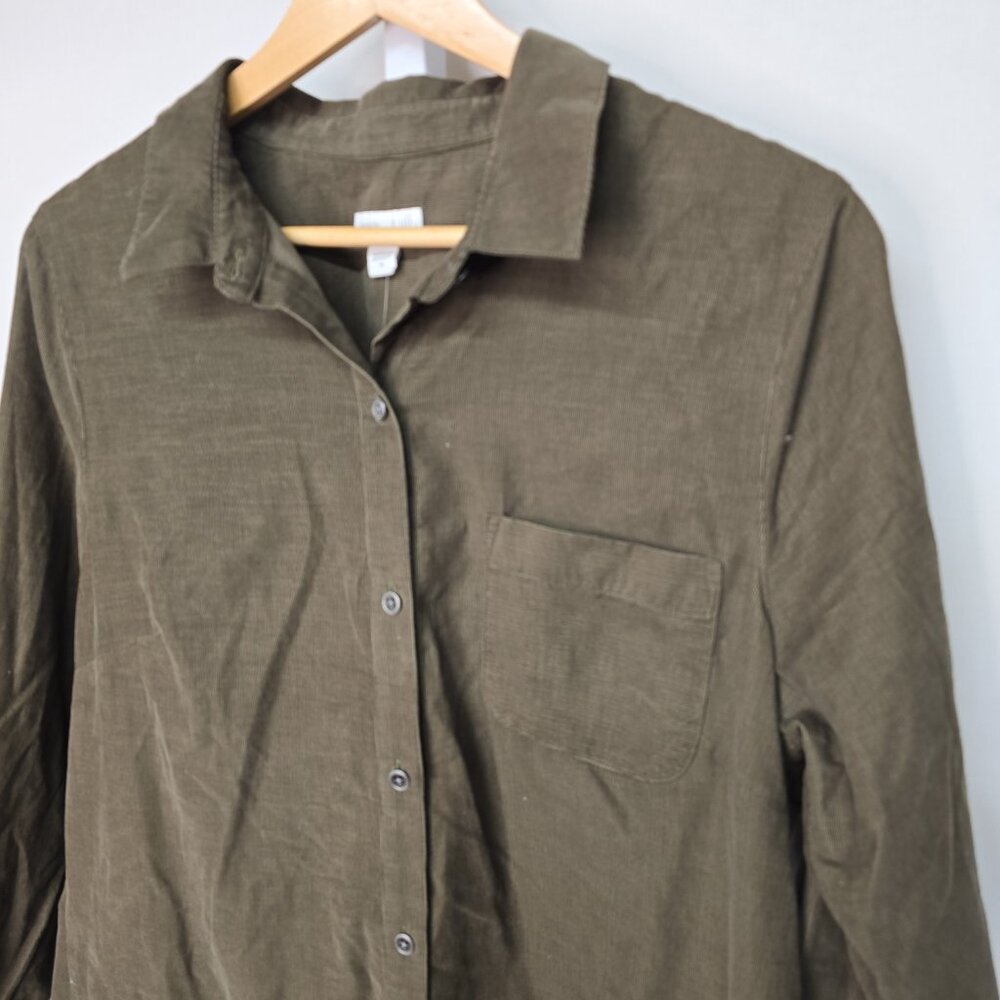 NWT J.Jill Soft-Corduroy Shirt Dress Medium - Picture 2 of 8